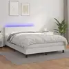 Image de Sommier À Lattes De Lit Avec Matelas Et Led Blanc 140x190 Cm Vidaxl