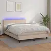 Image de Sommier À Lattes De Lit Avec Matelas Led Cappuccino 140x190 Cm Vidaxl