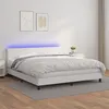 Image de Sommier À Lattes De Lit Avec Matelas Et Led Blanc 160x200 Cm Vidaxl