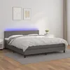 Image de Sommier À Lattes De Lit Avec Matelas Et Led Gris 160x200 Cm Vidaxl