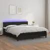 Image de Sommier À Lattes De Lit Avec Matelas Et Led Noir 180x200 Cm Vidaxl