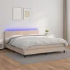 Image de Sommier À Lattes De Lit Avec Matelas Led Cappuccino 180x200 Cm Vidaxl