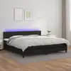 Image de Sommier À Lattes De Lit Avec Matelas Et Led Noir 200x200 Cm Vidaxl
