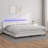 Image de Sommier À Lattes De Lit Avec Matelas Et Led Blanc 200x200 Cm Vidaxl