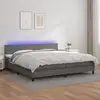 Image de Sommier À Lattes De Lit Avec Matelas Et Led Gris 200x200 Cm Vidaxl