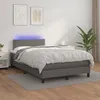 Image de Sommier À Lattes De Lit Avec Matelas Et Led Gris 120x200 Cm Vidaxl