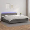 Image de Sommier À Lattes De Lit Avec Matelas Et Led Gris 200x200 Cm Vidaxl