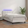 Image de Sommier À Lattes De Lit Avec Matelas Et Led Blanc 90x190cm Vidaxl