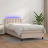Image de Sommier À Lattes De Lit Avec Matelas Et Led Cappuccino 90x200cm Vidaxl