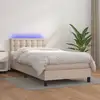Image de Sommier À Lattes De Lit Avec Matelas Led Cappuccino 100x200 Cm Vidaxl