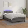 Image de Sommier À Lattes De Lit Avec Matelas Et Led Gris 120x200 Cm Vidaxl