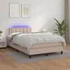 Image de Sommier À Lattes De Lit Avec Matelas Led Cappuccino 120x200 Cm Vidaxl