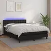 Image de Sommier À Lattes De Lit Avec Matelas Et Led Noir 140x190cm Vidaxl