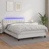 Image de Sommier À Lattes De Lit Avec Matelas Et Led Blanc 140x190 Cm Vidaxl