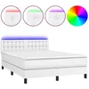 Image de Sommier À Lattes De Lit Avec Matelas Et Led Blanc 140x200 Cm Vidaxl