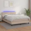 Image de Sommier À Lattes De Lit Avec Matelas Led Cappuccino 140x200 Cm Vidaxl
