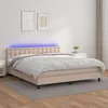 Image de Sommier À Lattes De Lit Avec Matelas Led Cappuccino 160x200 Cm Vidaxl