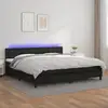 Image de Sommier À Lattes De Lit Avec Matelas Et Led Noir 200x200cm Vidaxl
