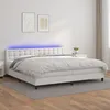 Image de Sommier À Lattes De Lit Avec Matelas Et Led Blanc 200x200 Cm Vidaxl