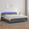 Image de Sommier À Lattes De Lit Avec Matelas Et Led Gris 200x200 Cm Vidaxl