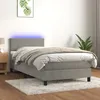 Image de Sommier À Lattes De Lit Avec Matelas Et Led Gris Clair 90x200cm Vidaxl