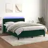 Image de Sommier À Lattes De Lit Avec Matelas Led Vert Foncé 140x200 Cm Vidaxl
