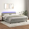 Image de Sommier À Lattes De Lit Avec Matelas Led Gris Clair 160x200 Cm Vidaxl