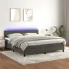 Image de Sommier À Lattes De Lit Avec Matelas Led Gris Foncé 160x200 Cm Vidaxl