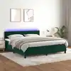 Image de Sommier À Lattes De Lit Avec Matelas Led Vert Foncé 160x200 Cm Vidaxl