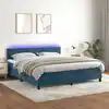 Image de Sommier À Lattes De Lit Avec Matelas Led Bleu Foncé 160x200 Cm Vidaxl