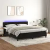 Image de Sommier À Lattes De Lit Avec Matelas Led Noir 180x200cm Velours Vidaxl