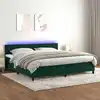Image de Sommier À Lattes De Lit Avec Matelas Led Vert Foncé 200x200 Cm Vidaxl