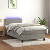 Image de Sommier À Lattes De Lit Avec Matelas Led Gris Clair 100x200 Cm Vidaxl