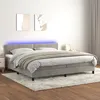 Image de Sommier À Lattes De Lit Avec Matelas Led Gris Clair 200x200 Cm Vidaxl