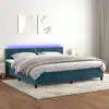 Image de Sommier À Lattes De Lit Avec Matelas Led Bleu Foncé 200x200 Cm Vidaxl