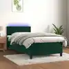 Image de Sommier À Lattes De Lit Et Matelas Et Led Vert Foncé 90x190 Cm Vidaxl