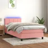 Image de Sommier À Lattes De Lit Avec Matelas Et Led Rose 90x190 Cm Vidaxl