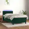 Image de Sommier À Lattes De Lit Avec Matelas Led Vert Foncé 100x200 Cm Vidaxl