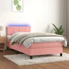 Image de Sommier À Lattes De Lit Avec Matelas Et Led Rose 100x200 Cm Vidaxl
