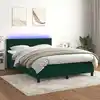 Image de Sommier À Lattes De Lit Avec Matelas Led Vert Foncé 140x200 Cm Vidaxl