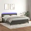Image de Sommier À Lattes De Lit Avec Matelas Led Gris Foncé 180x200 Cm Vidaxl