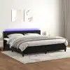 Image de Sommier À Lattes De Lit Avec Matelas Et Led Noir 200x200 Cm Vidaxl