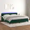 Image de Sommier À Lattes De Lit Avec Matelas Led Vert Foncé 200x200 Cm Vidaxl