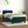 Image de Sommier À Lattes De Lit Et Matelas Et Led Vert Foncé 80x200 Cm Vidaxl