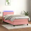 Image de Sommier À Lattes De Lit Avec Matelas Et Led Rose 80x200 Cm Vidaxl