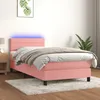 Image de Sommier À Lattes De Lit Avec Matelas Et Led Rose 90x200 Cm Vidaxl