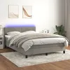 Image de Sommier À Lattes De Lit Avec Matelas Led Gris Clair 140x190 Cm Vidaxl