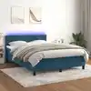 Image de Sommier À Lattes De Lit Avec Matelas Led Bleu Foncé 140x190 Cm Vidaxl
