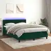 Image de Sommier À Lattes De Lit Avec Matelas Led Vert Foncé 140x200 Cm Vidaxl