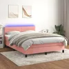 Image de Sommier À Lattes De Lit Avec Matelas Et Led Rose 140x200 Cm Vidaxl